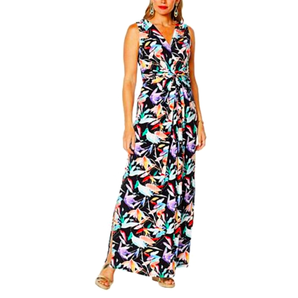 Iman Maxi 2X Floral Rayon Maxi Dress NWT